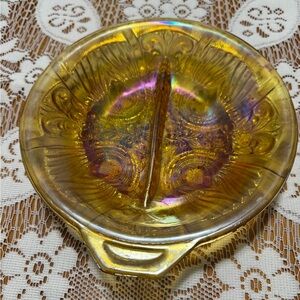 Indiana Glass Killarney Marigold Divided Relish Dish